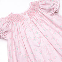 Reagan's Roses Smocked Diaper Set, Pink