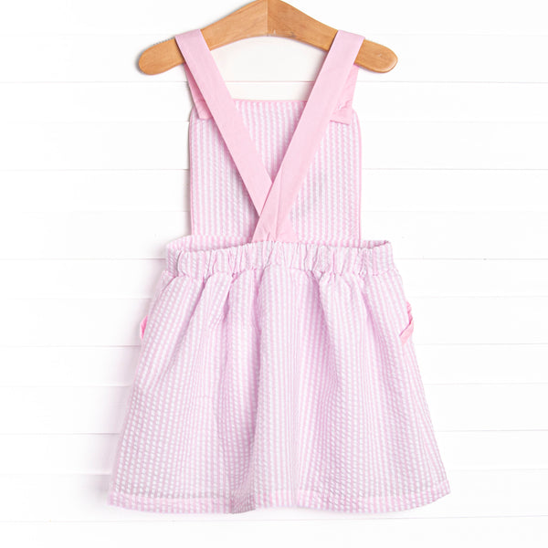 First Taste of Spring Applique Dress, Pink Seersucker