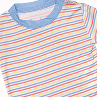 Primary Pinstripe Bamboo Pajama Short Set, Blue
