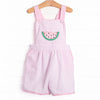 First Taste of Spring Applique Short Romper, Pink Seersucker