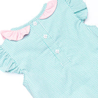 Birdie Breeze Applique Bubble, Mint Stripe