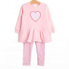 All You Need Is Love Applique Sweatshirt Legging Set, Pink