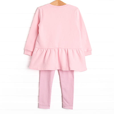All You Need Is Love Applique Sweatshirt Legging Set, Pink