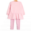 All You Need Is Love Applique Sweatshirt Legging Set, Pink