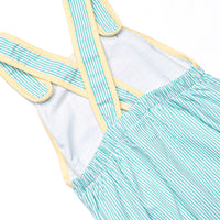 Birdie Breeze Applique Sunsuit, Mint Stripe