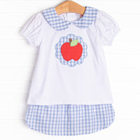 Apples to Apples Applique Skort Set, Blue
