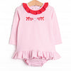 Heart Strings Applique Diaper Set, Pink Stripe