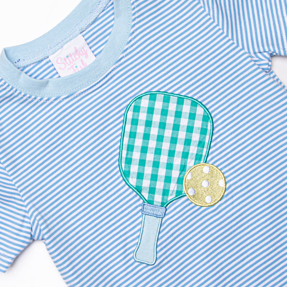 Pickle Player Applique Short Set, Blue