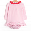 Heart Strings Applique Diaper Set, Pink Stripe