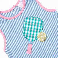 Pickle Player Applique Dress, Blue