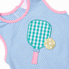 Pickle Player Applique Dress, Blue
