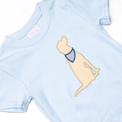 Happy Howls Applique Top, Light Blue