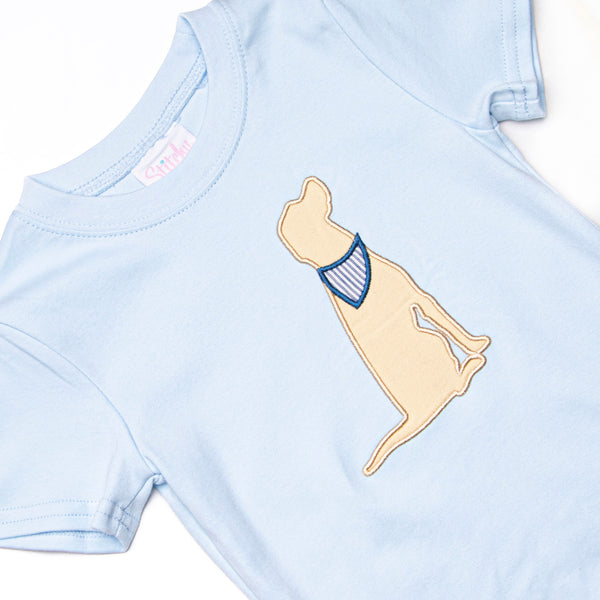 Happy Howls Applique Top, Light Blue