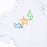 Shoreline Surprise Applique Short Set, Ocean Blue