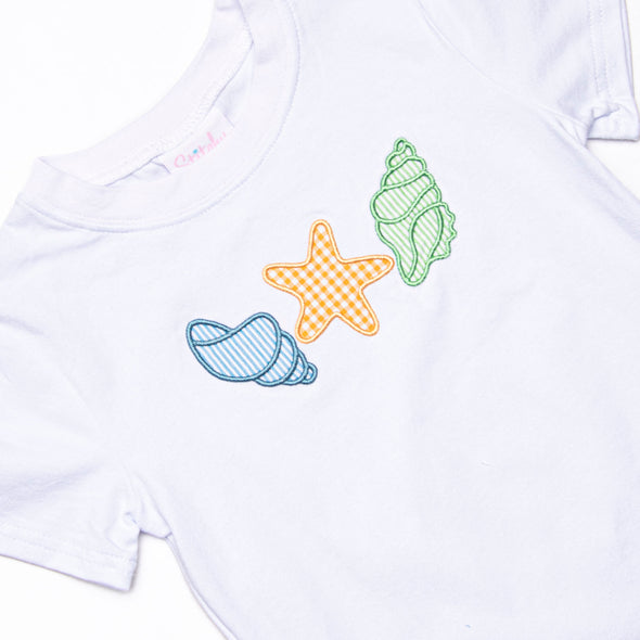 Shoreline Surprise Applique Short Set, Ocean Blue