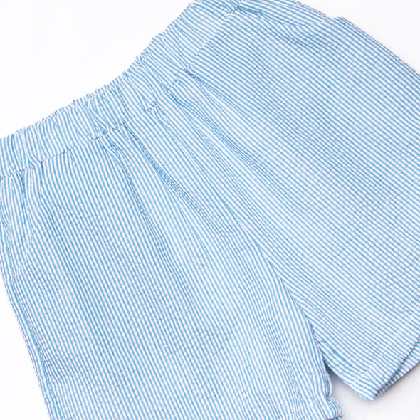 Shoreline Surprise Applique Short Set, Ocean Blue