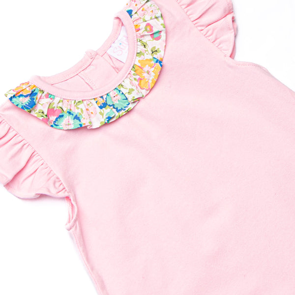 Blossom Breeze Ruffle Short Set, Pink