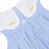 Dew Drop Daisies Embroidered Dress, Blue