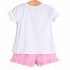 First Day Favorites Embroidered Ruffle Short Set, Pink