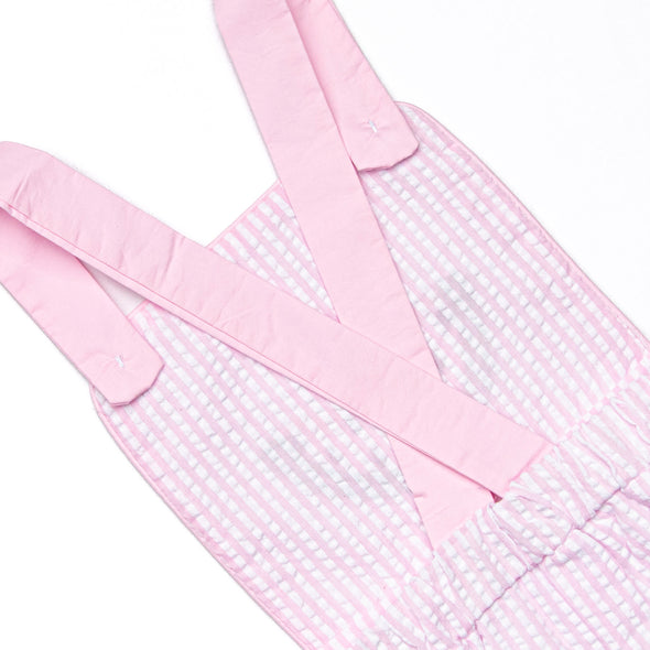 First Taste of Spring Applique Dress, Pink Seersucker