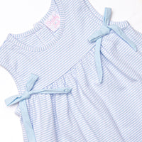 Go Fish Applique Dress, Blue Stripe