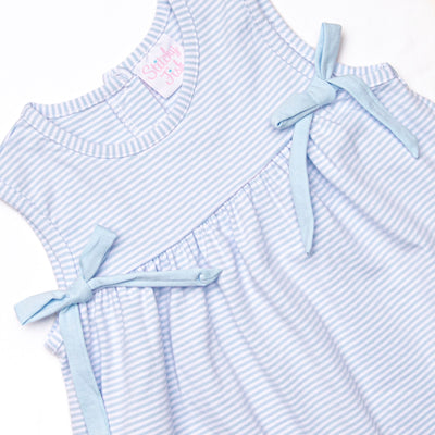 Go Fish Applique Dress, Blue Stripe