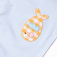 Go Fish Applique Dress, Blue Stripe