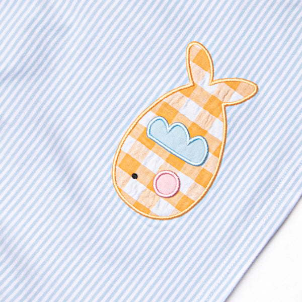 Go Fish Applique Dress, Blue Stripe