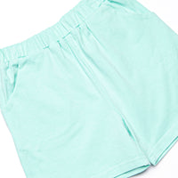 Alphabet Adventures Applique Collared Short Set, Blue Seersucker