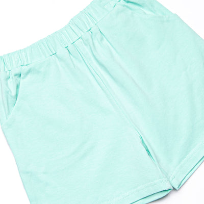 Alphabet Adventures Applique Collared Short Set, Blue Seersucker