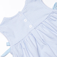 Go Fish Applique Dress, Blue Stripe