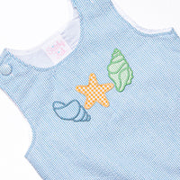 Shoreline Surprise Applique Jon Jon, Ocean Blue