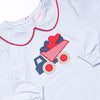 Carrying Your Love Applique Bloomer Set, Light Blue Stripe