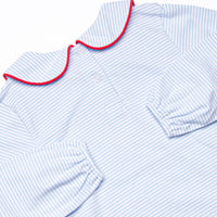 Carrying Your Love Applique Bloomer Set, Light Blue Stripe