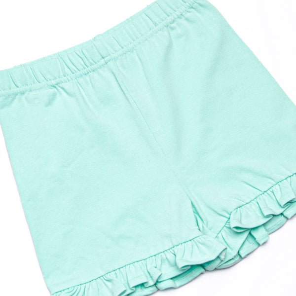 Alphabet Adventures Applique Scalloped Short Set, Pink Seersucker