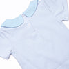Go Fish Applique Short Romper, Blue Stripe