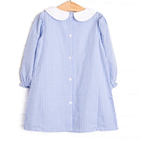 Timeless Trees Embroidered Dress, Blue