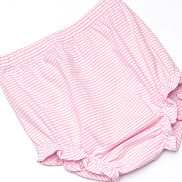 Heart Strings Applique Diaper Set, Pink Stripe
