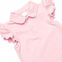Cherry Fun Collared Short Set, Pink