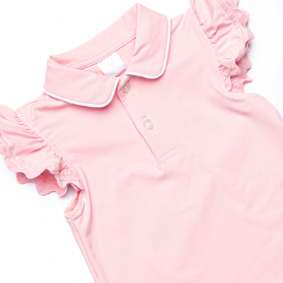 Cherry Fun Collared Short Set, Pink