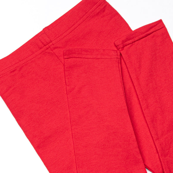 Heart Strings Applique Legging Set, Red and Pink Stripe