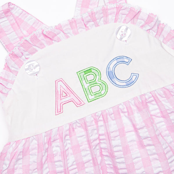 Star Student Applique Dress, Pink