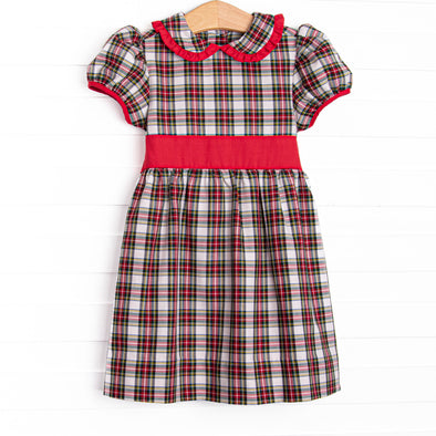 Girl's Merry Little Christmas Dress in Red size 8
