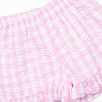 Star Student Applique Ruffle Short Set, Pink