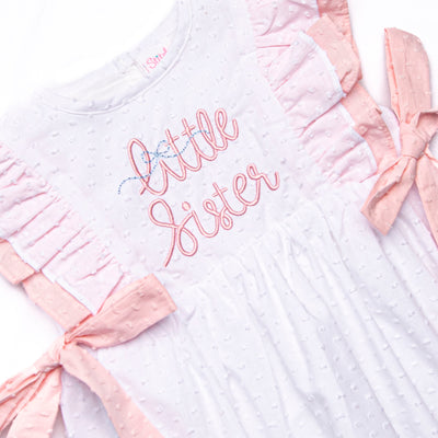 Little Sister Embroidered Bubble, White