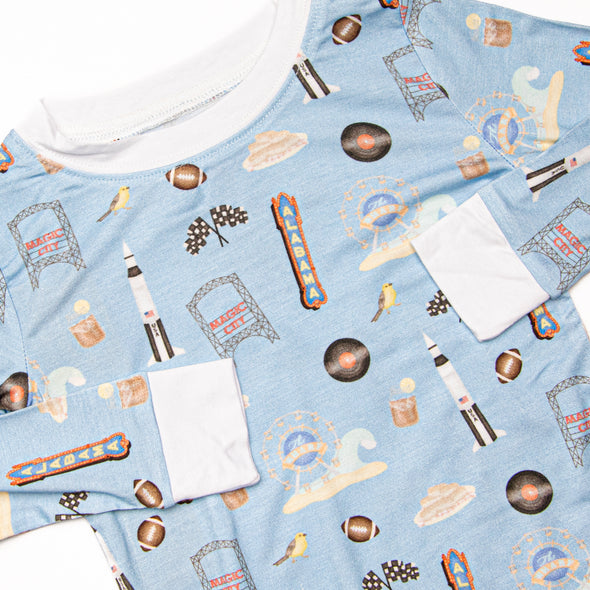 Sweet Home Alabama Bamboo Pajama Set, Blue