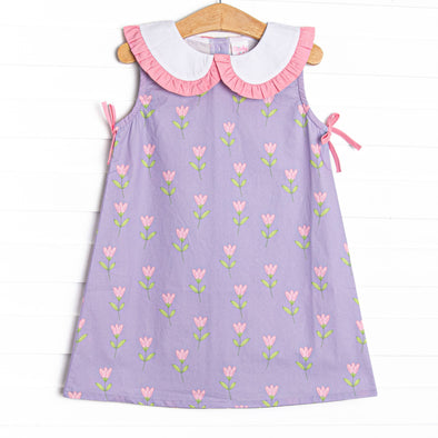 white christmas dresses Girl's Tulip Blooms Dress in Purple Size 8
