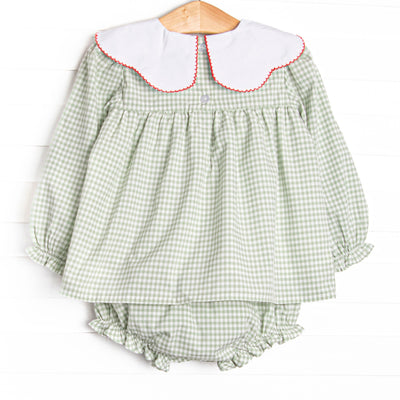 Plentiful Presents Embroidered Diaper Set, Green