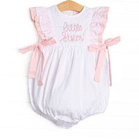 Little Sister Embroidered Bubble, White