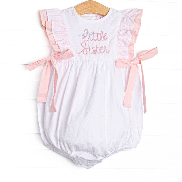 Little Sister Embroidered Bubble, White